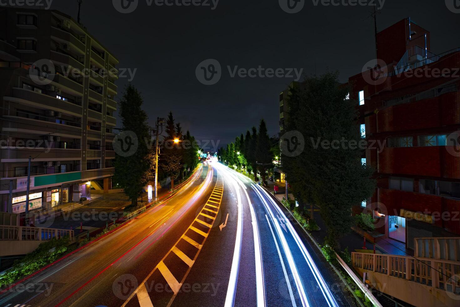 A timelapse of the downtown street at OUME avenue in Tokyo long exposure photo