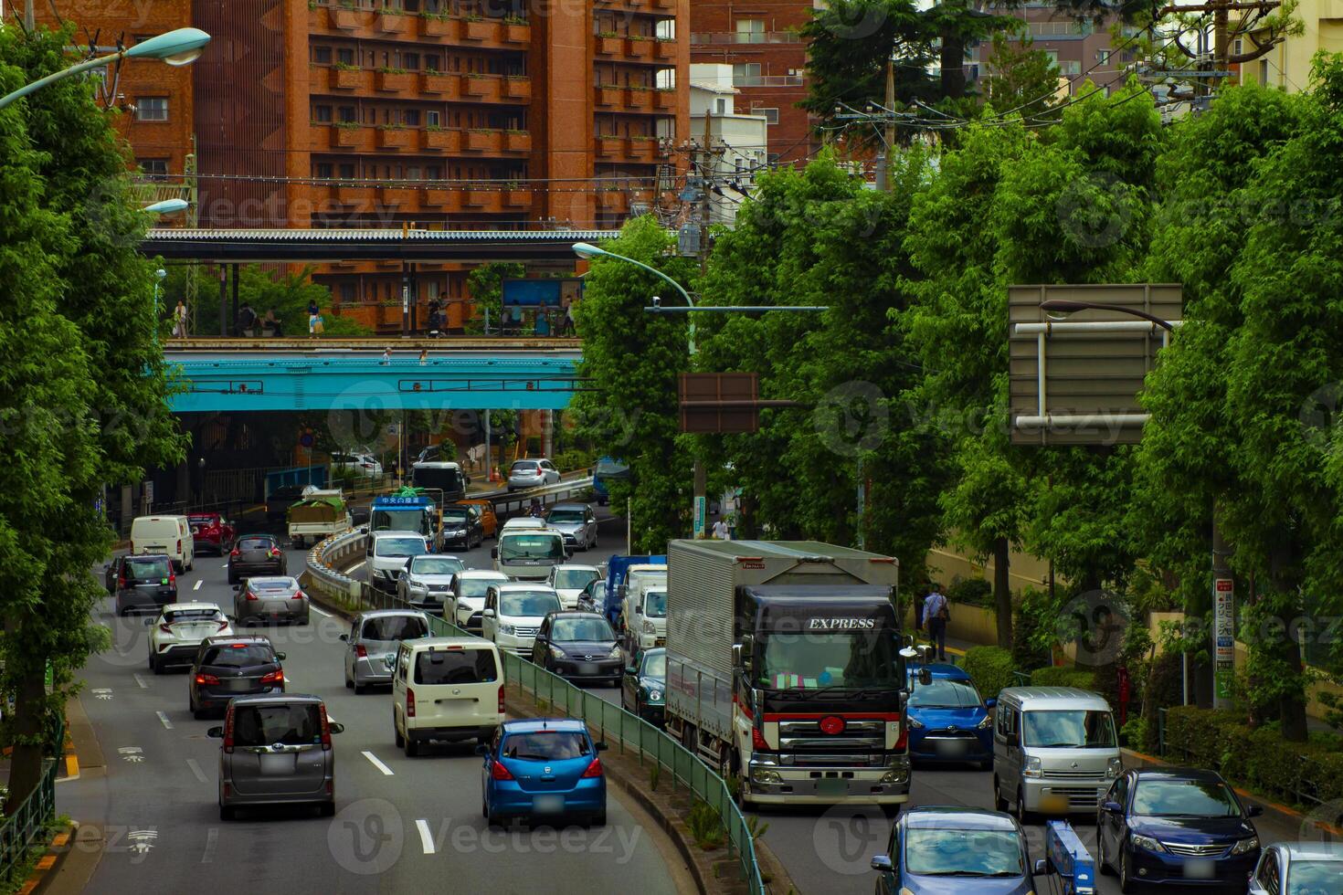Downtown street at Kanpachi avenue in Tokyo daytime photo