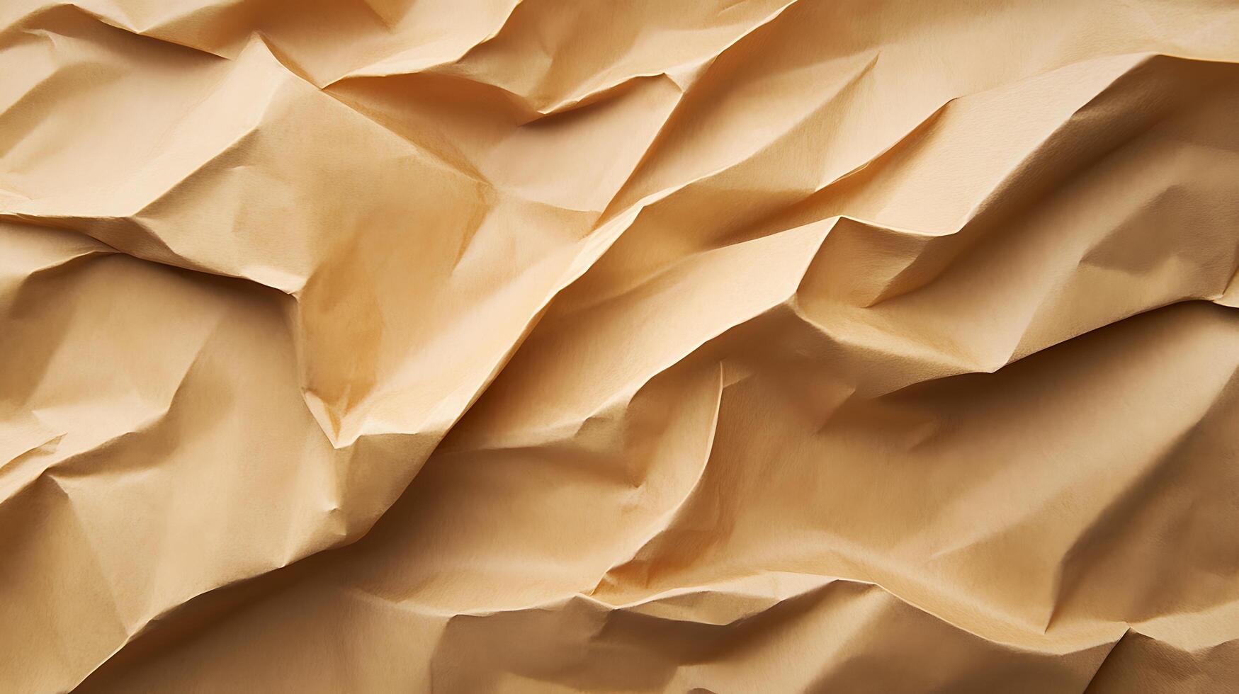 Crumpled paper background with a brown color photo