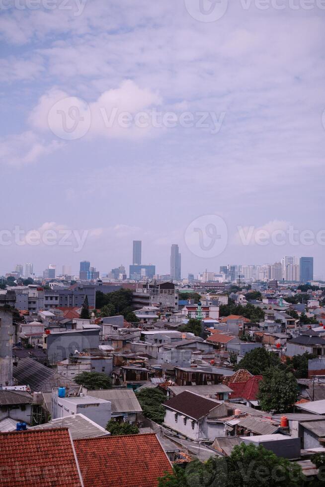 Urban Residential Area with Skyline photo