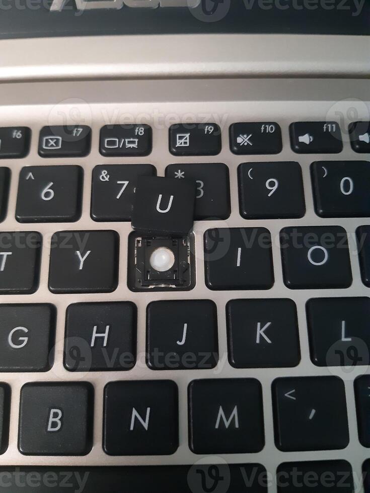 a close up of a keyboard with the word u on it photo