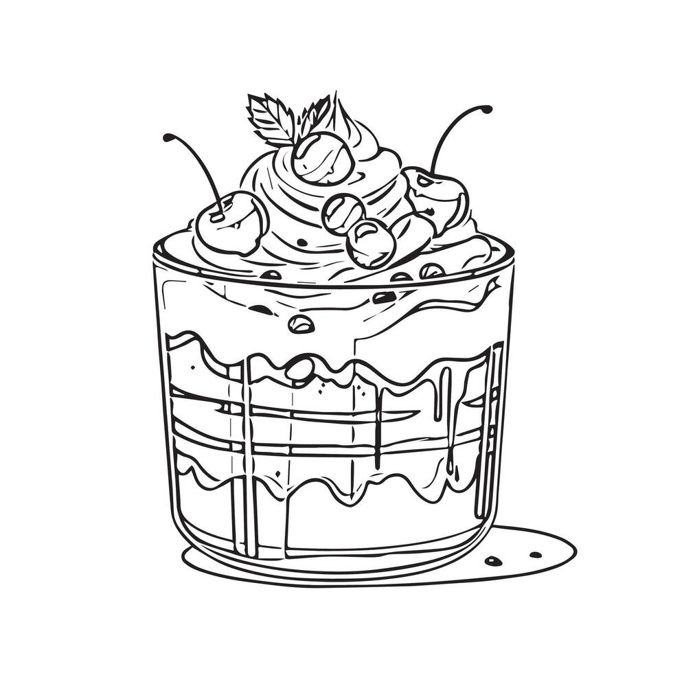 cream traditional illustration brown yummy handmade vector