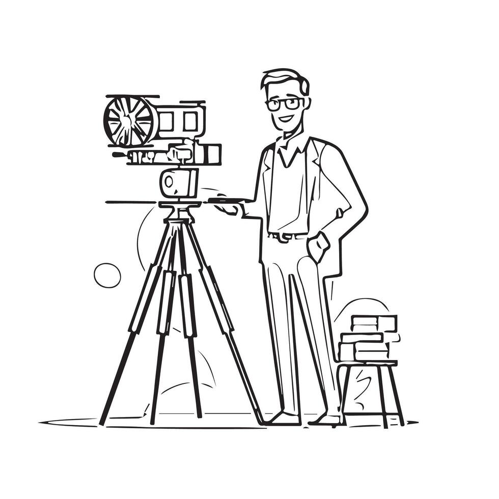 monitor business professional advertising camera footage vector
