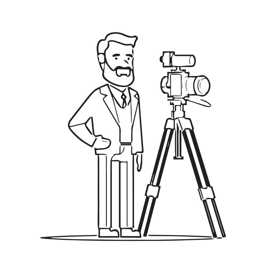 production film set videographer back of camera online vector