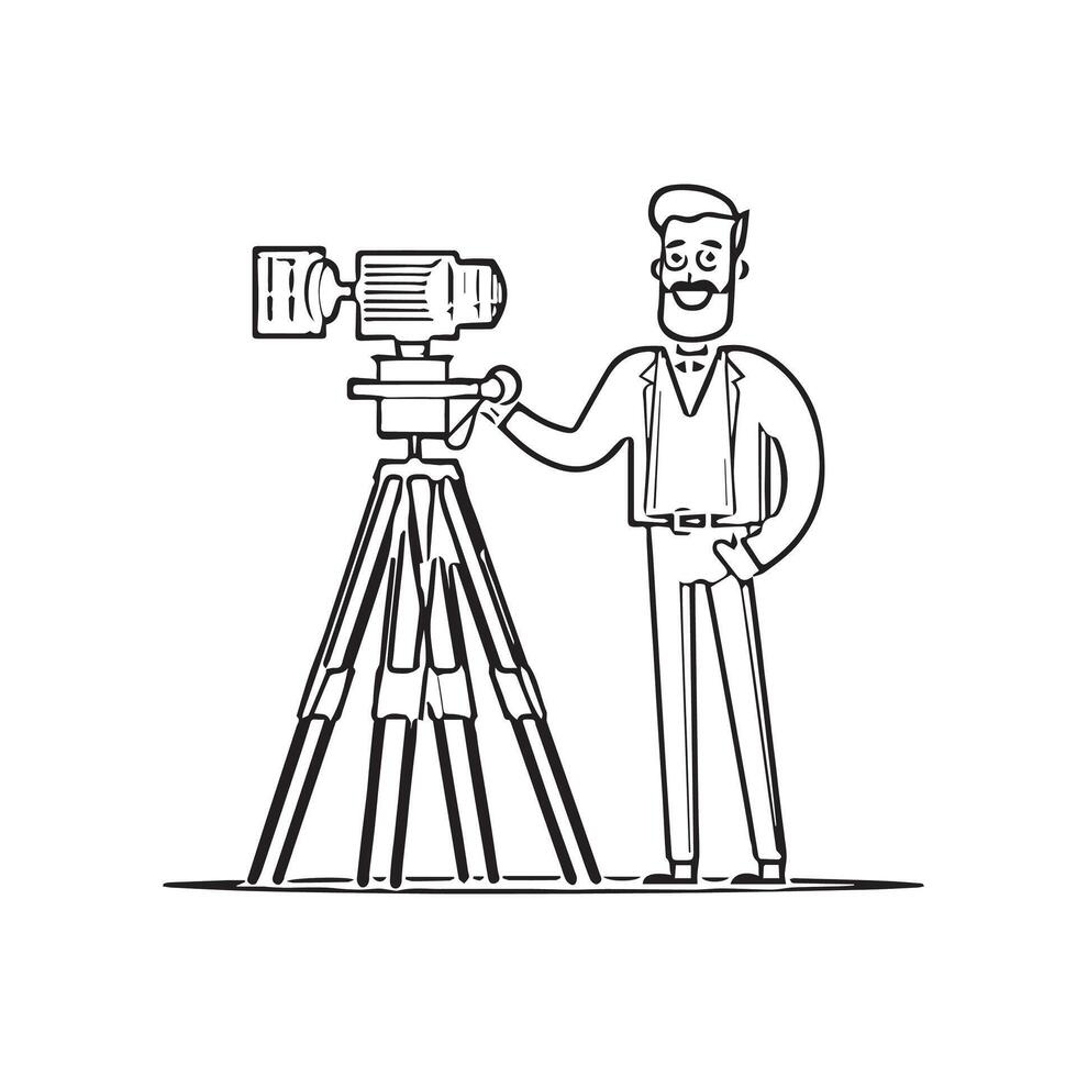 back of camera production movie filmmaker set making vector