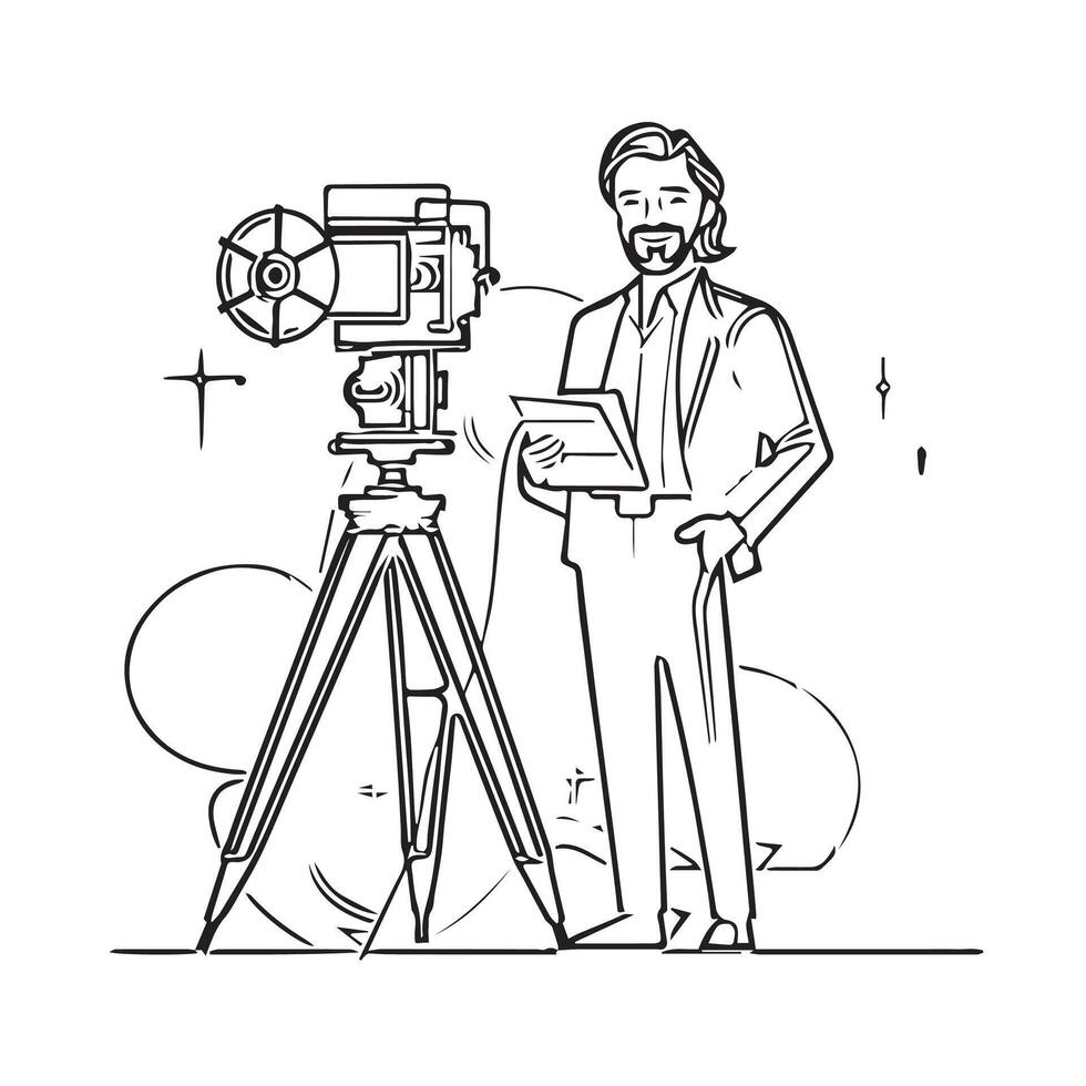 filmmaking camera screen work cameraman acting vector