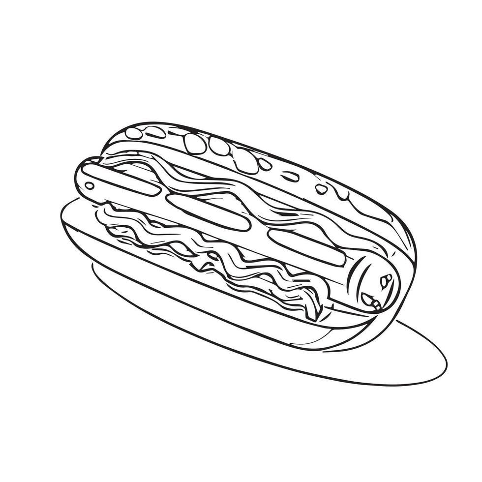 food burger delicious breakfast dog fastfood vector