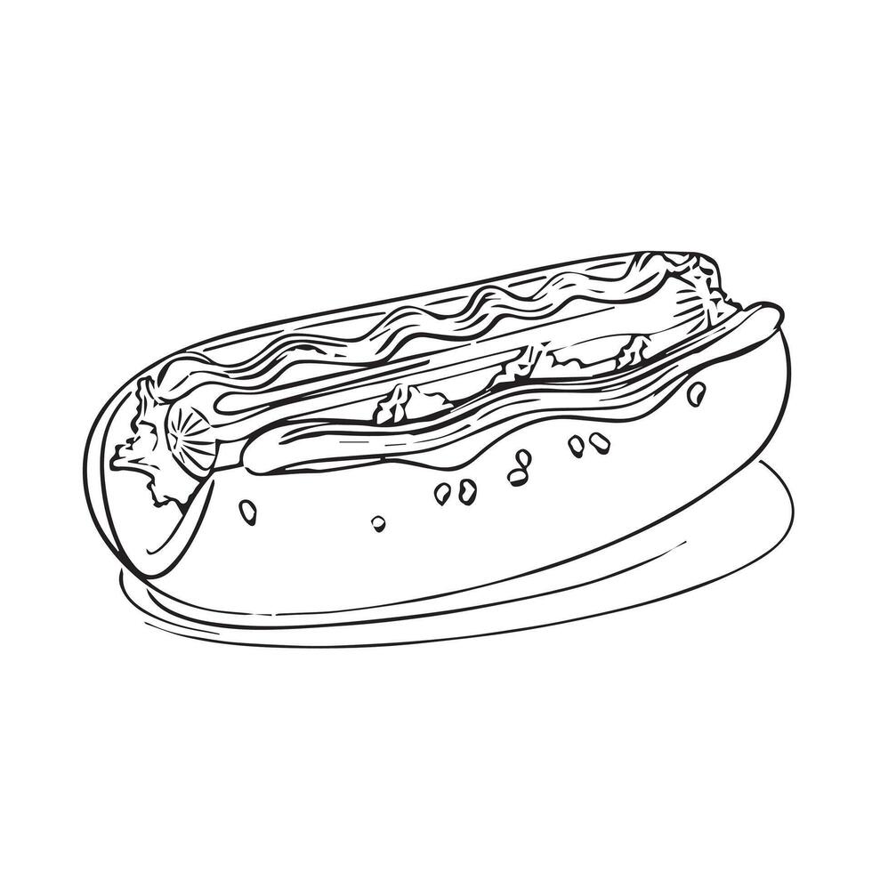 cooking hotdog dinner grilled grill background vector