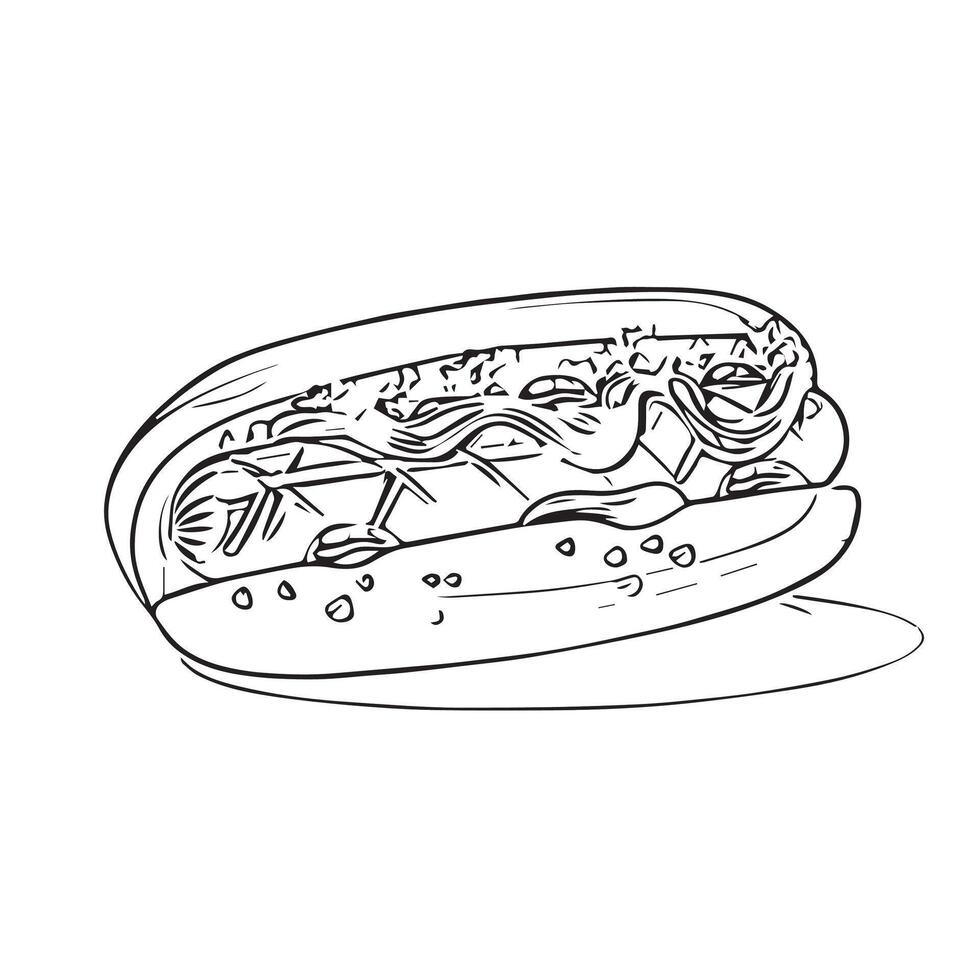 ketchup icon hotdog burger fast food sausage vector