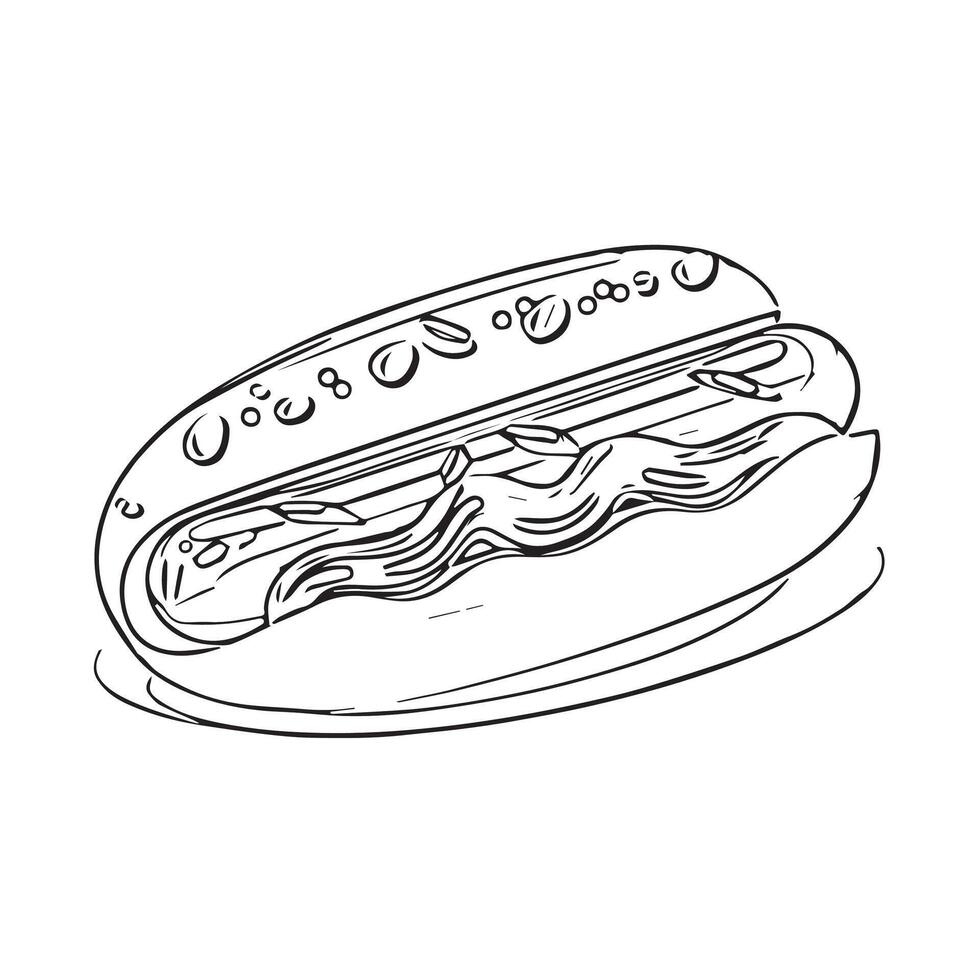 hotdog design barbecue grilled cuisine icon vector