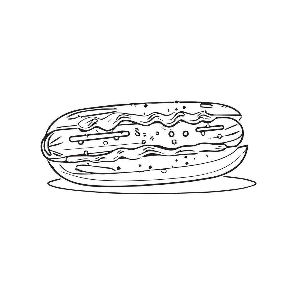 lunch delicious eat ketchup snack isolated vector