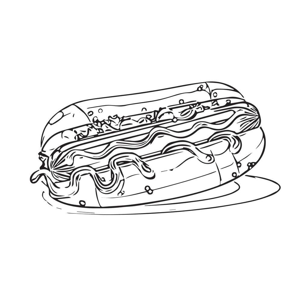 snack fast menu sausage tasty vector