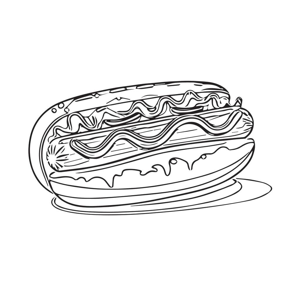 illustration delicious grill fastfood dinner fast vector