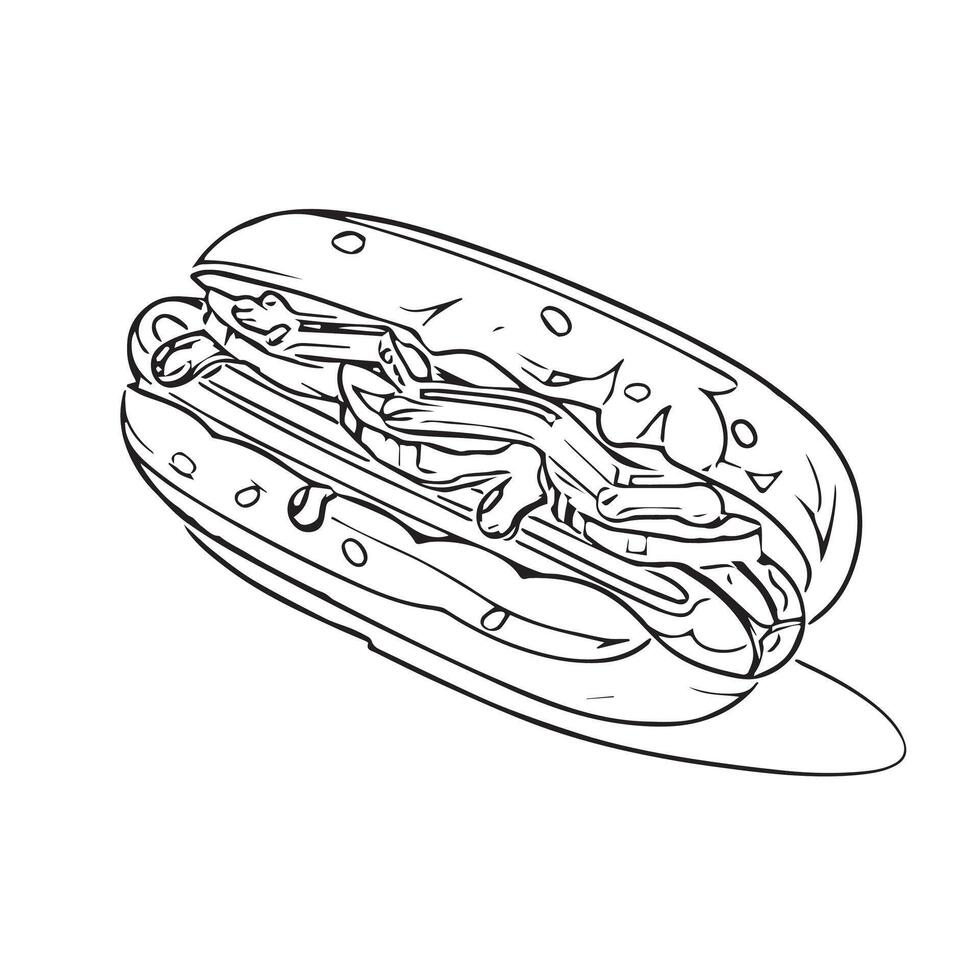 snack dinner burger pizza outline meal vector