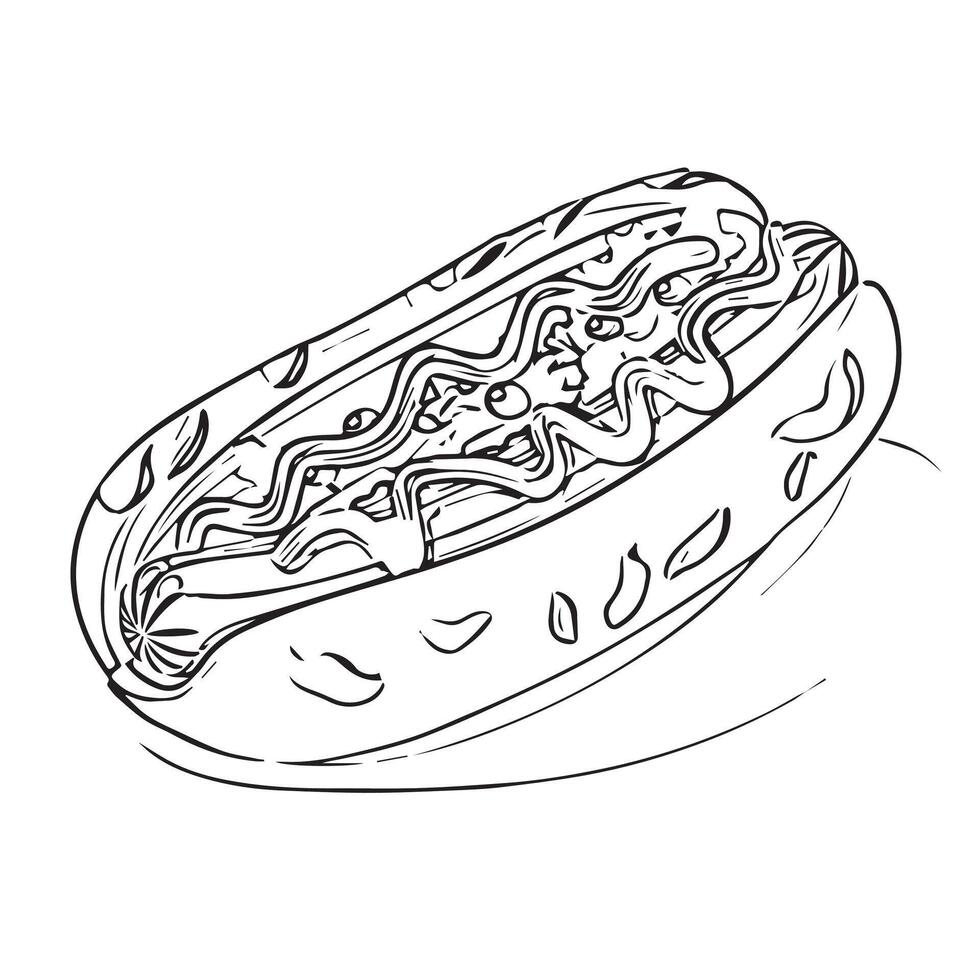 barbecue design graphic ketchup hot dog snack vector