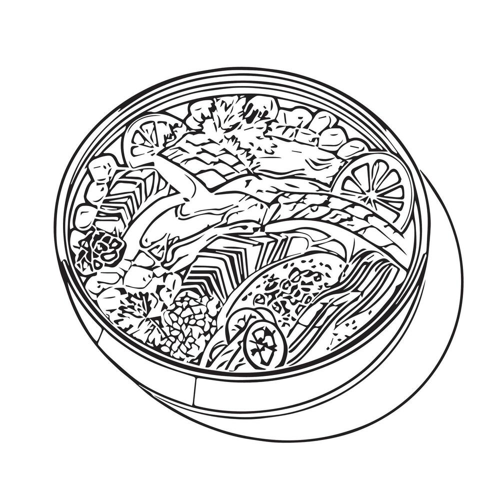 menu art culture japanese healthy raw vector