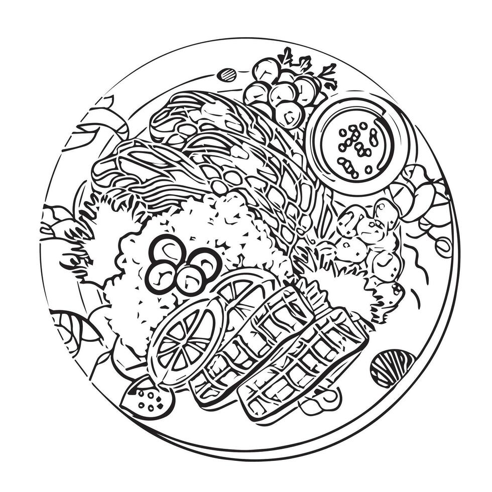 menu plate culinary design breakfast white vector