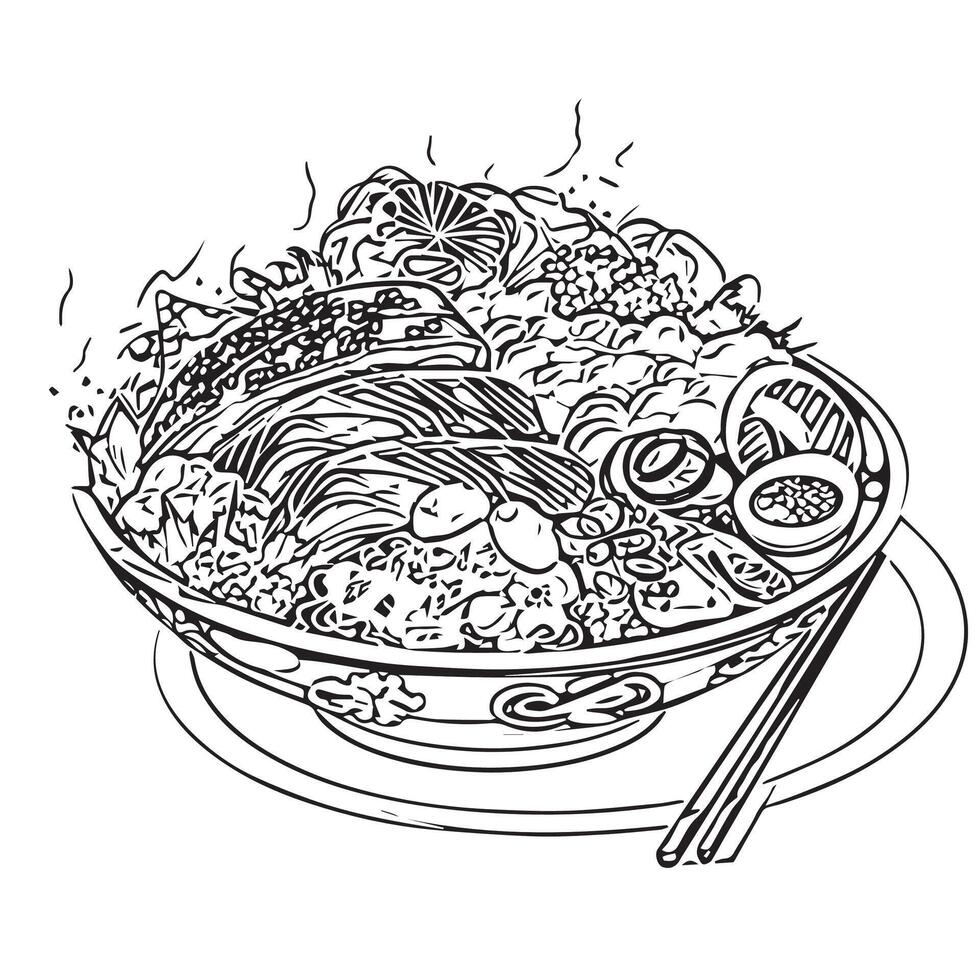 miso soup isolated cuisine oriental breakfast salmon vector