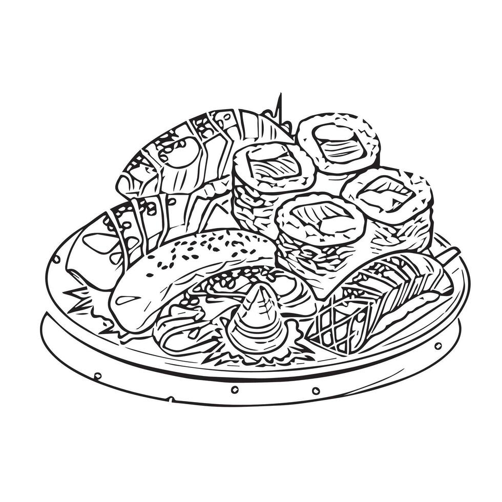 japanese isolated restaurant background bowl seaweed vector