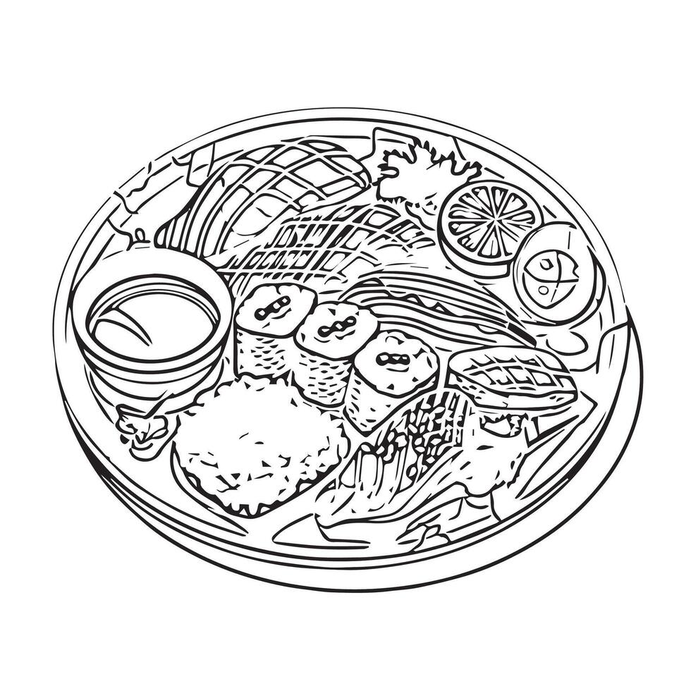 white culture seaweed restaurant chopsticks breakfast vector