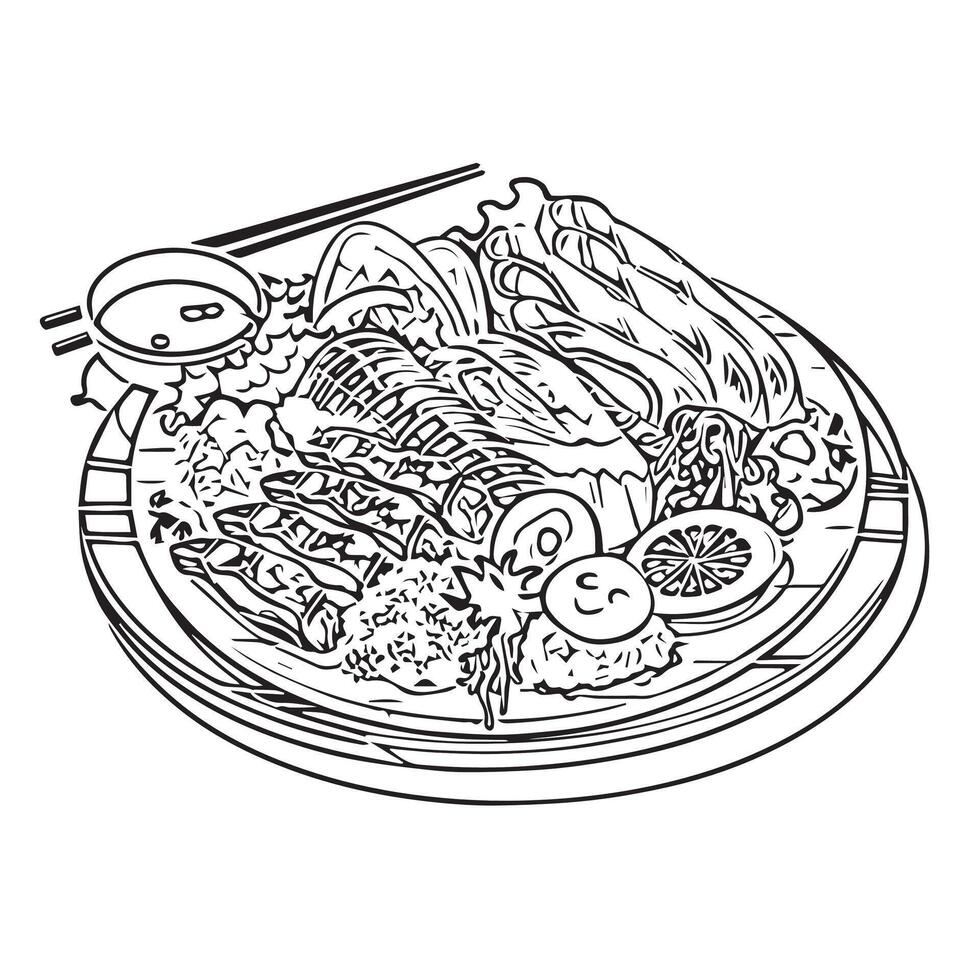 japan tasty rice illustration brown vector