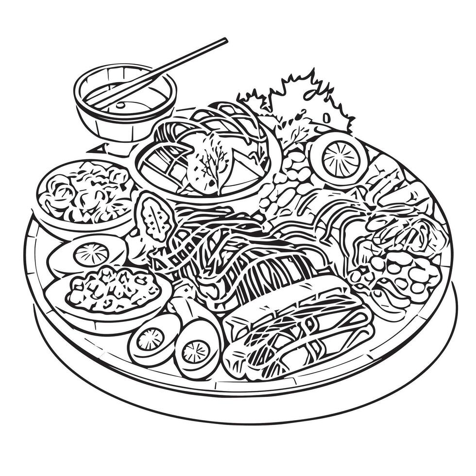 restaurant brown miso soup food culinary oriental vector