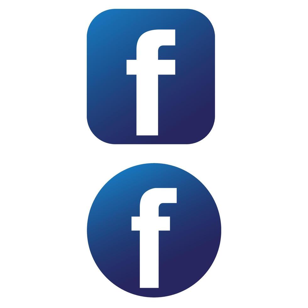 Stylish blue color Facebook Icon with white backgroudn vector
