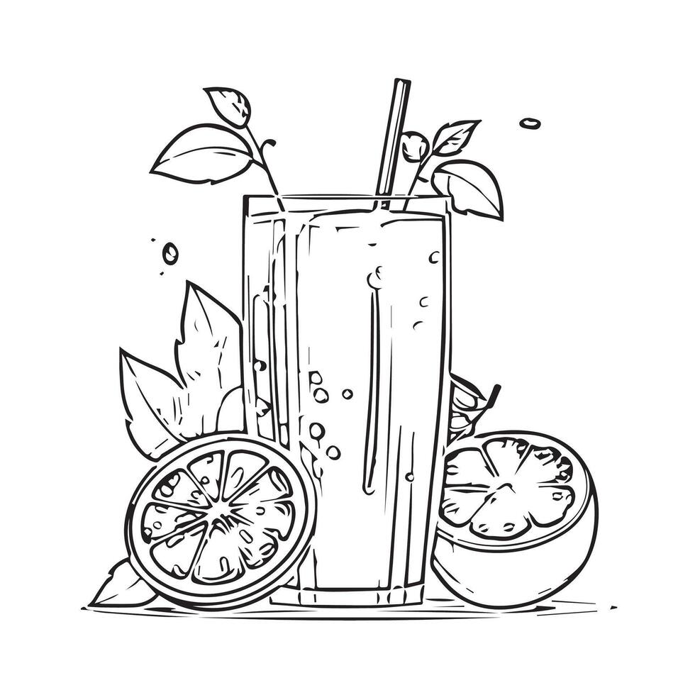 cold refreshment juice cocktail spray vector