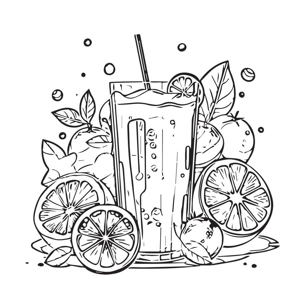 juice straw natural summer background vector