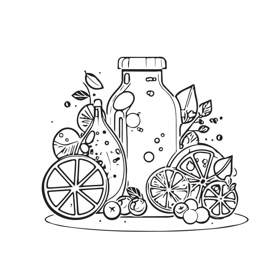slice vitamin natural juice refreshment vector