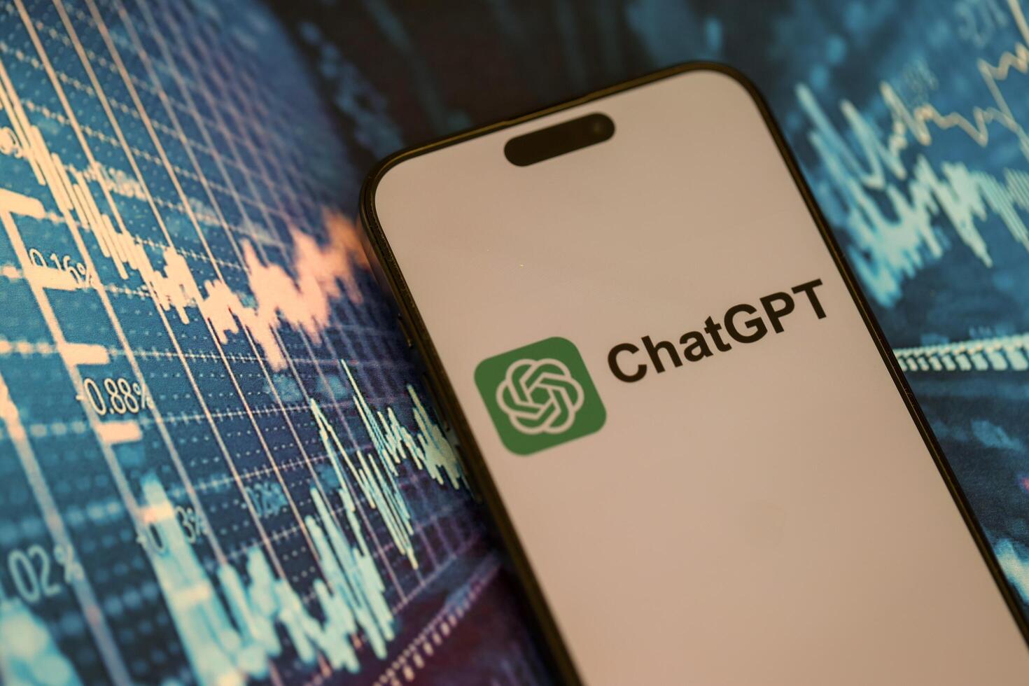 KYIV, UKRAINE - JANUARY 29, 2025 ChatGPT AI assistant on iPhone display screen close up. Modern artificial intelligence photo