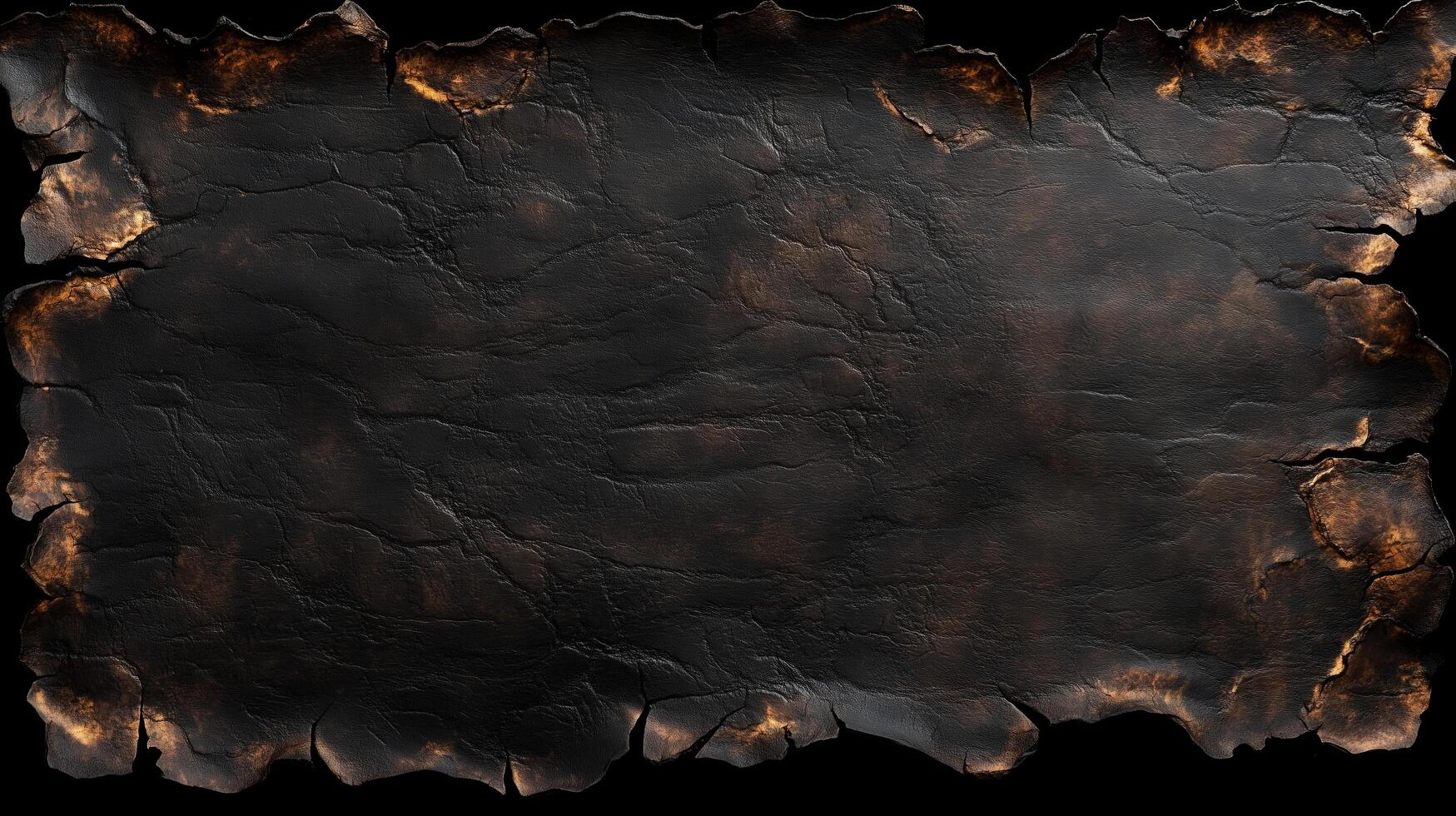 Burnt parchment with charred edges photo