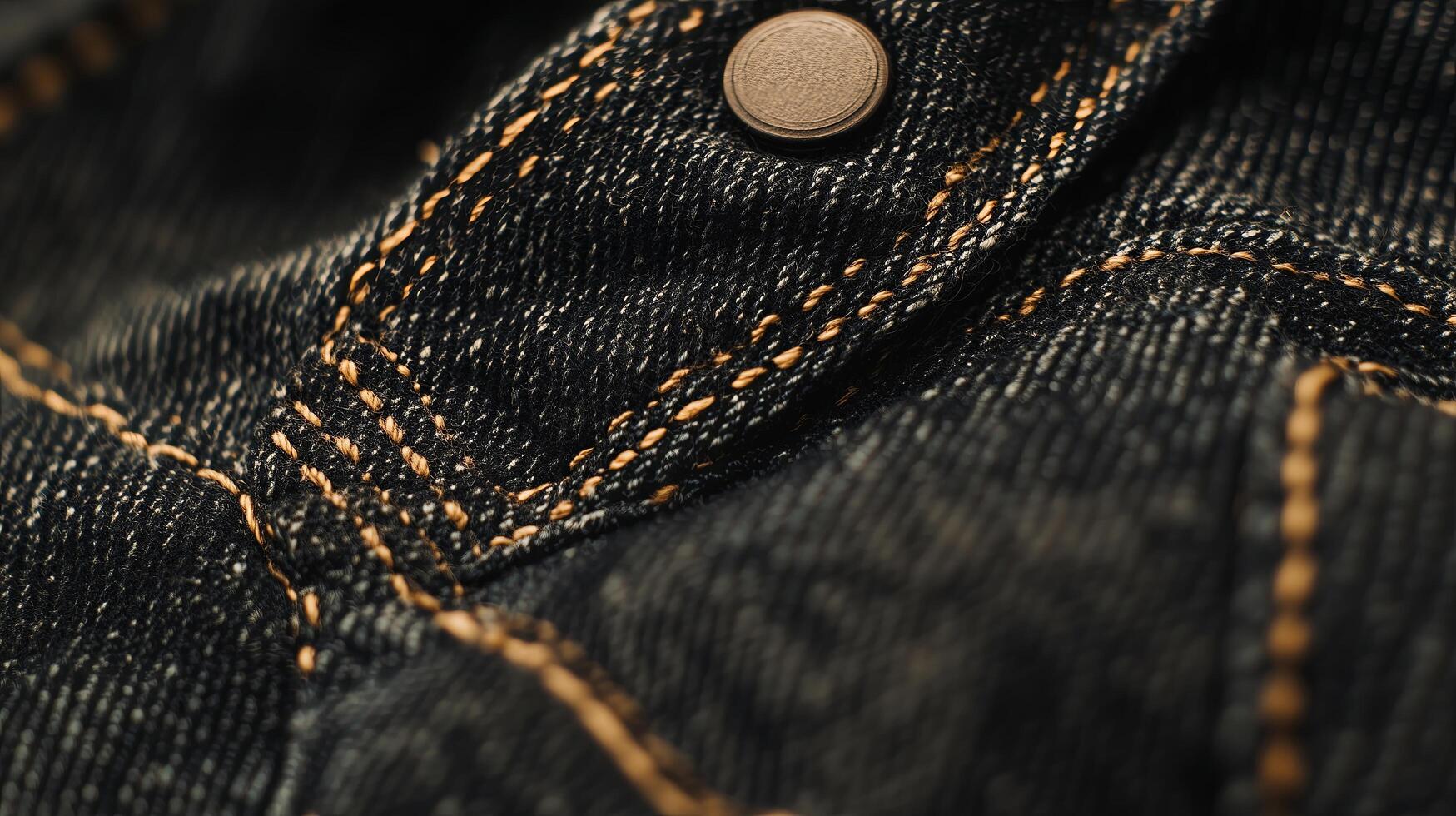 Close-up textured denim fabric with detailed stitching and faded patterns photo