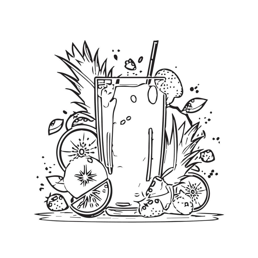beverage fresh object background cocktail vector