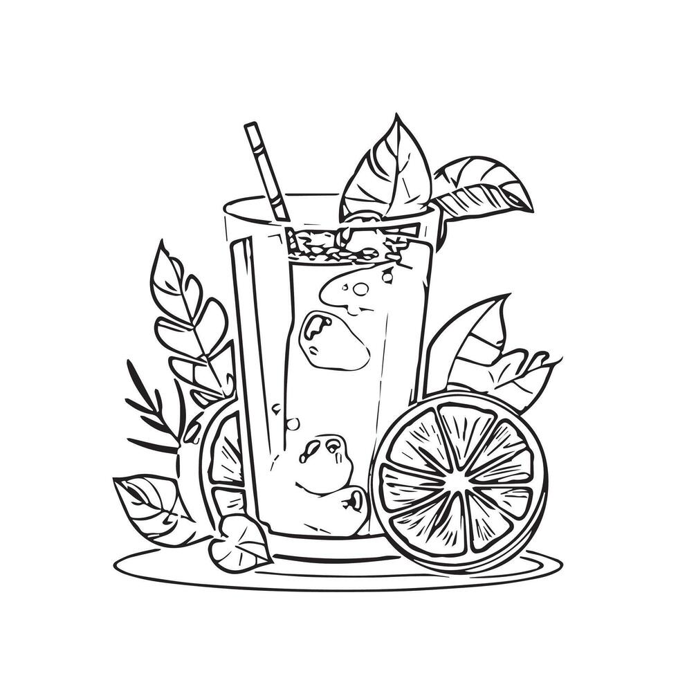 cocktail isolated refreshment wave yellow vector