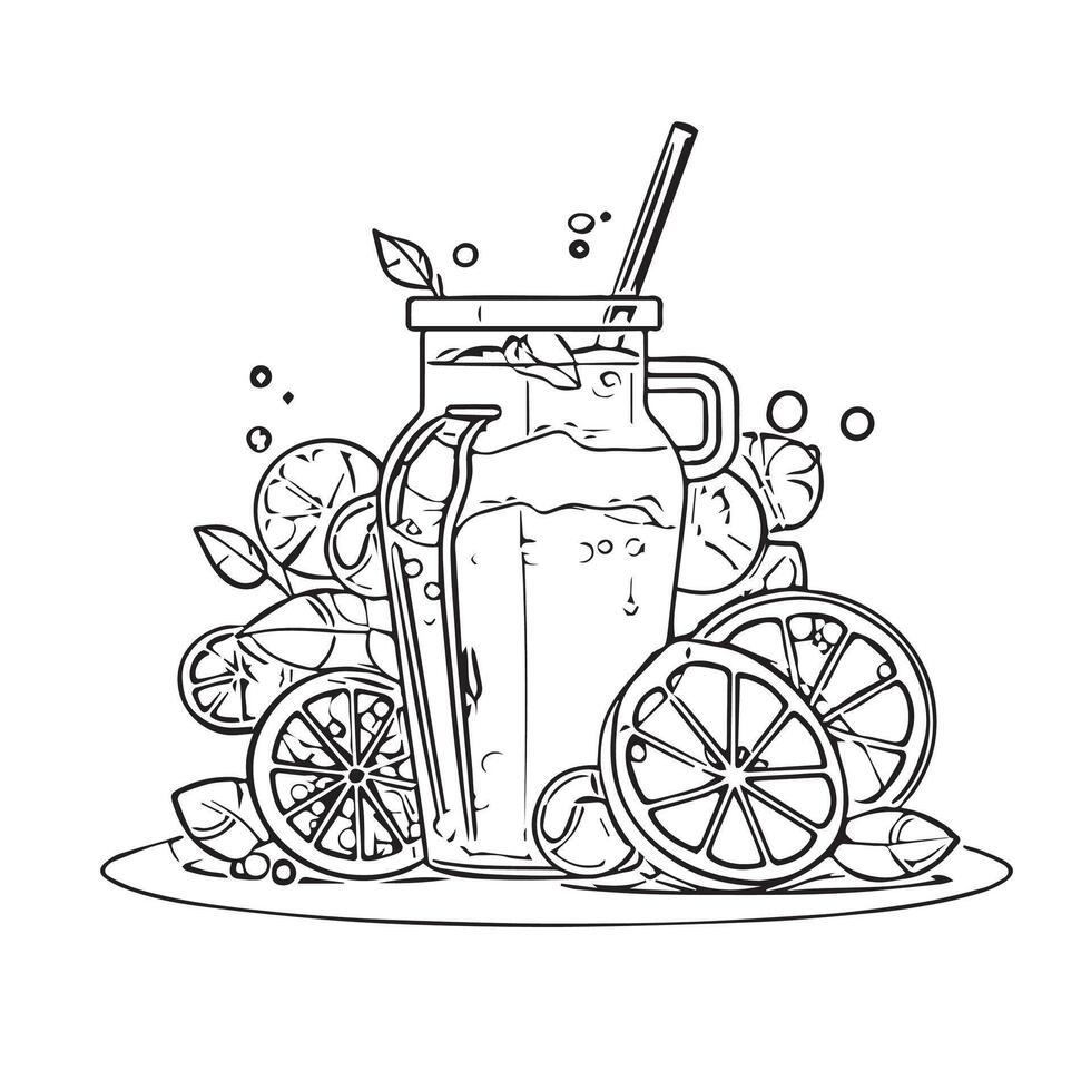 straw citrus transparent sweet design vector