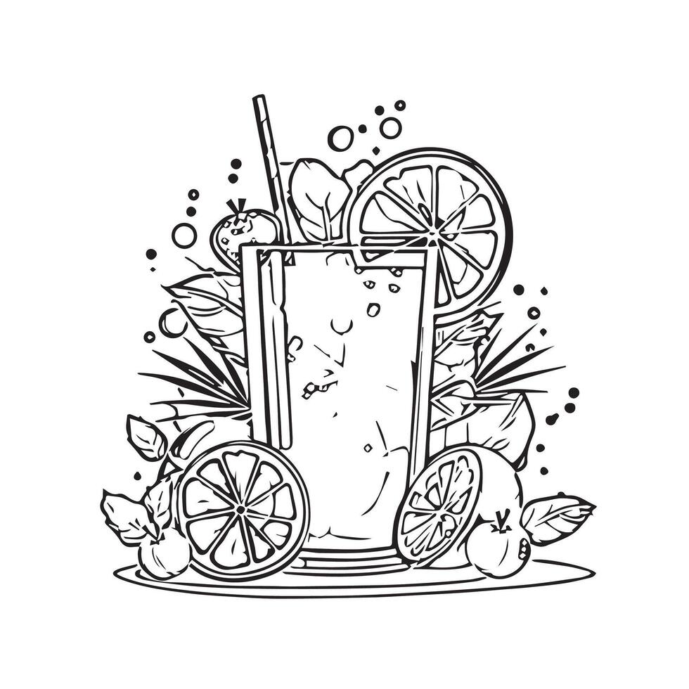 drink tropical slice juicy refreshment vector