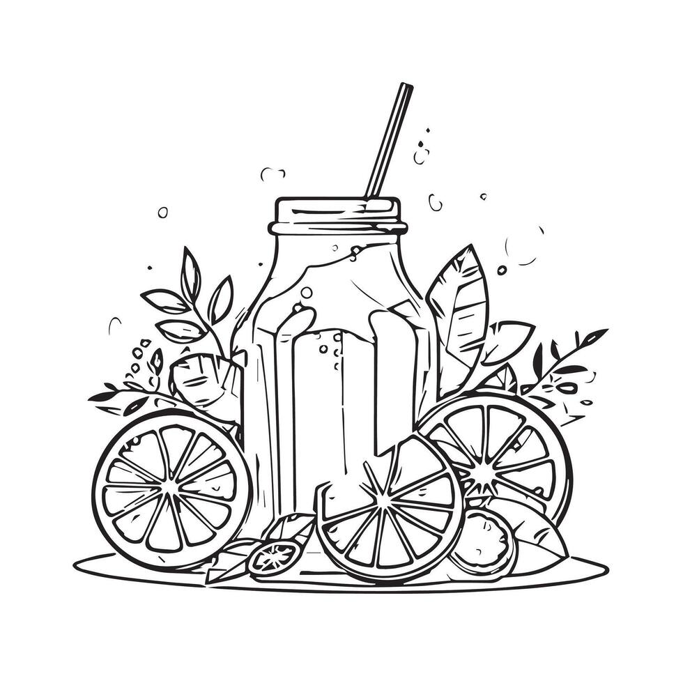 fruit straw design juicy cold vector