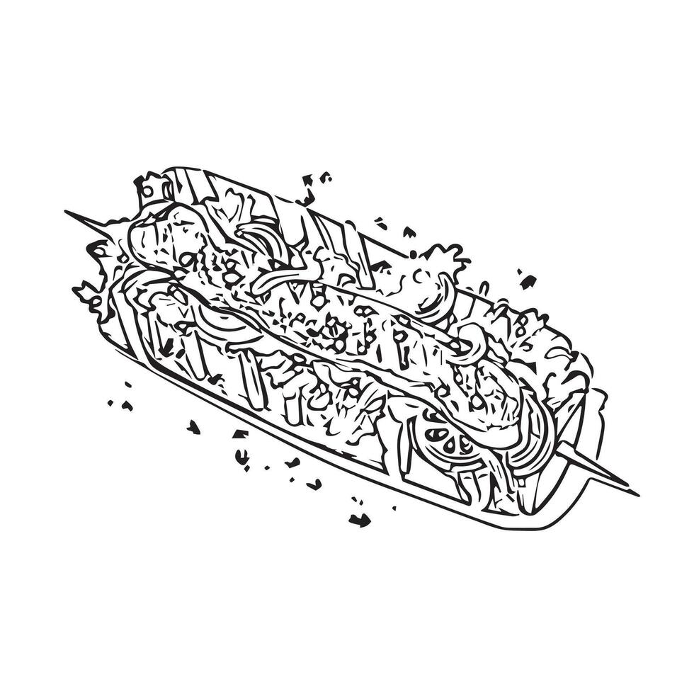 restaurant tasty isolated meat hot vector