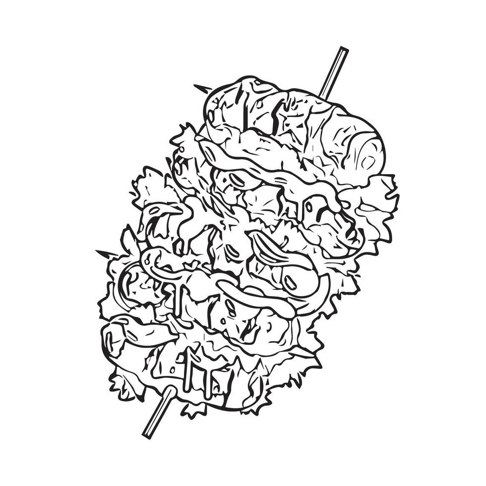 food cooking snack roasted shish vector