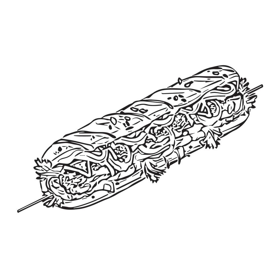 food delicious bread turkey dish vector