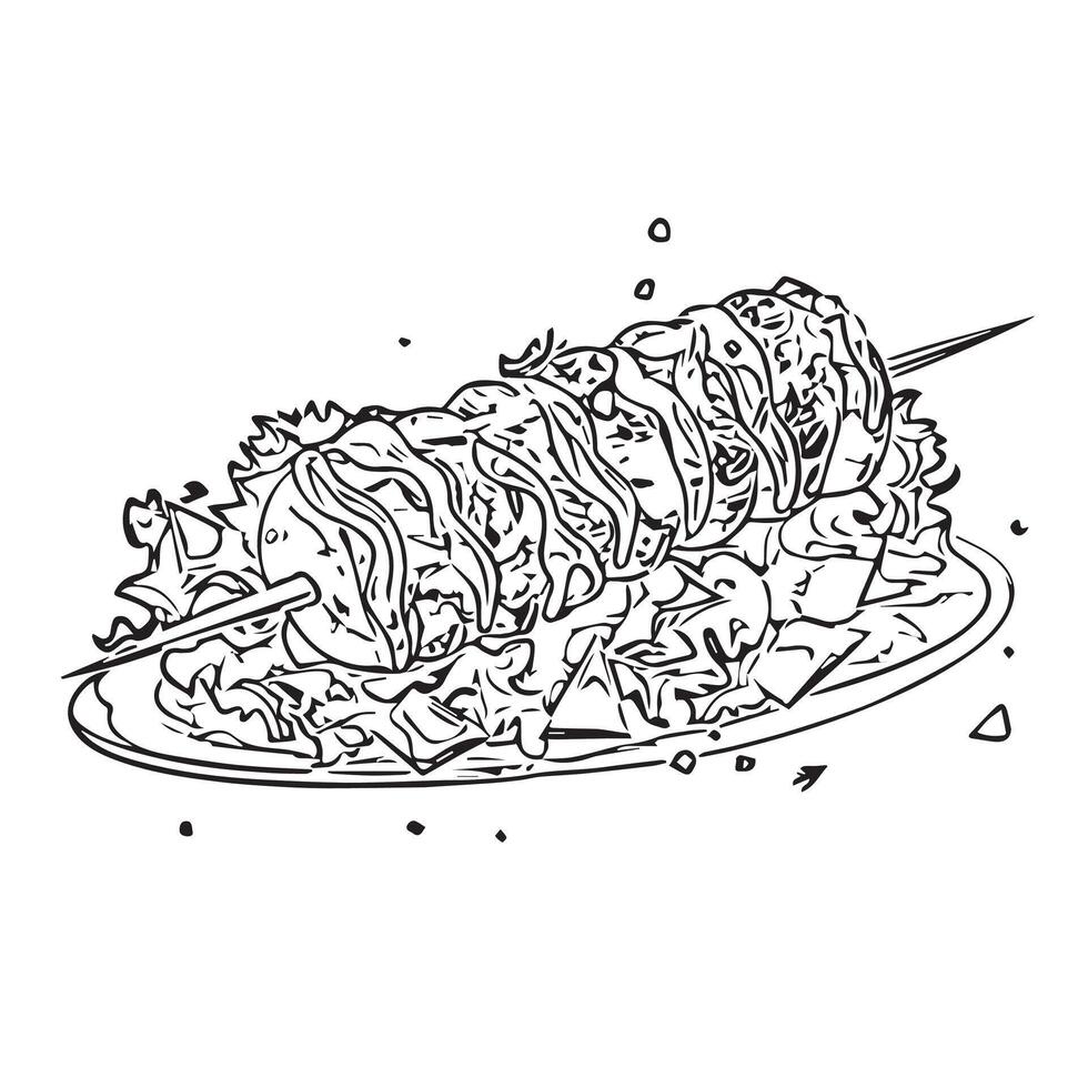 sandwich barbecue food eat grilled vector