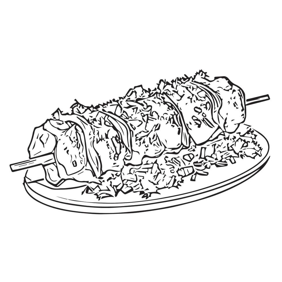 meat roasted grilled barbecue fastfood vector