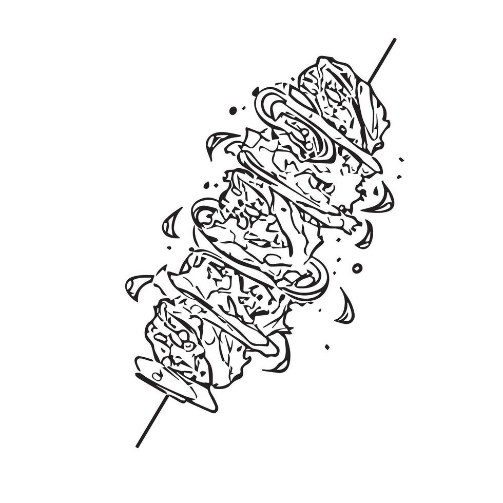 fast food kebab background kebap eat vector