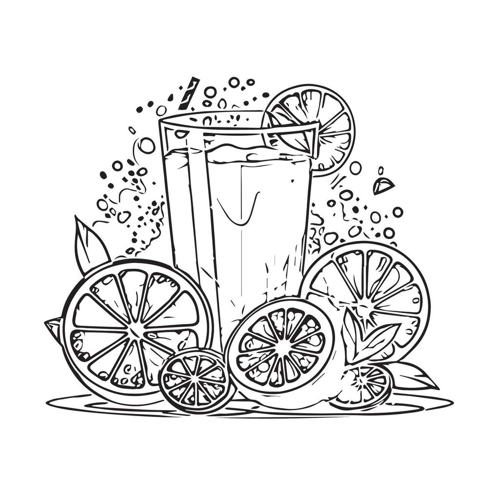 straw freshness juice background food vector