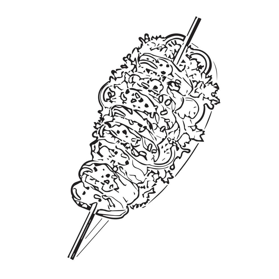 shish turkey pork lunch meat vector