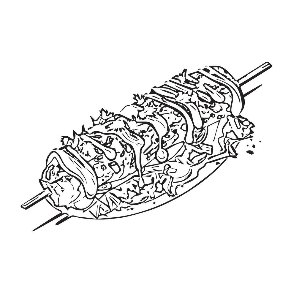 cafe fast food meat kebap dinner vector