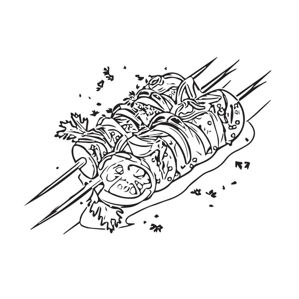 lunch snack chicken beef roasted vector