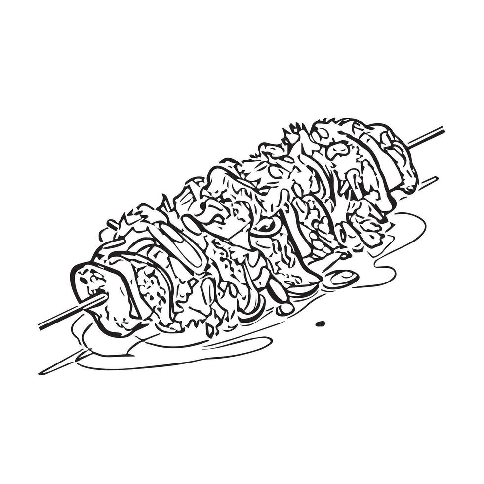 snack doner meal fresh traditional vector