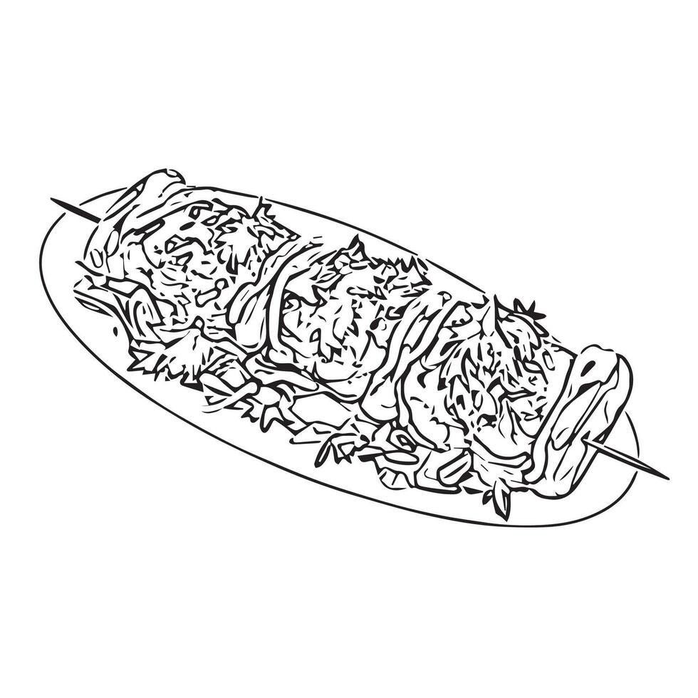 isolated pork hot turkish meal vector